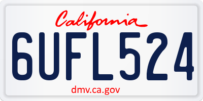 CA license plate 6UFL524
