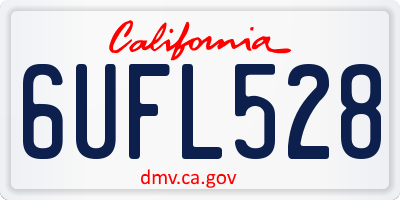CA license plate 6UFL528