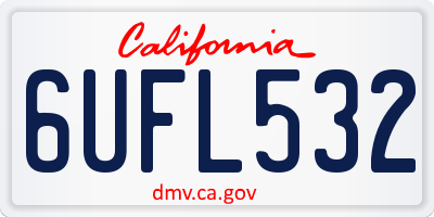 CA license plate 6UFL532