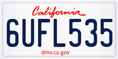 CA license plate 6UFL535