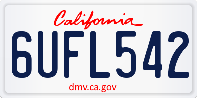 CA license plate 6UFL542