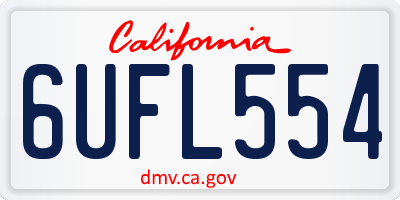CA license plate 6UFL554