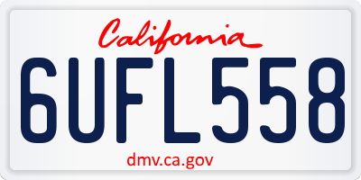 CA license plate 6UFL558