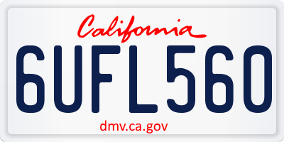 CA license plate 6UFL560