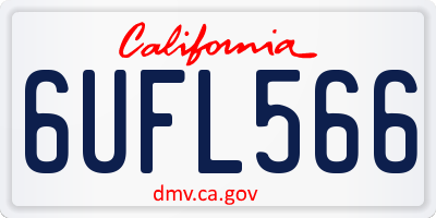 CA license plate 6UFL566