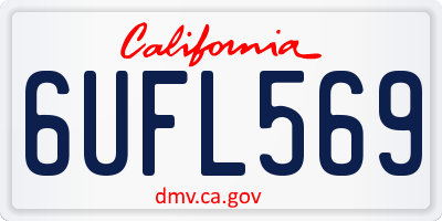 CA license plate 6UFL569