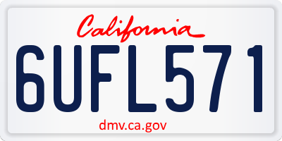 CA license plate 6UFL571
