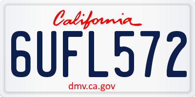 CA license plate 6UFL572