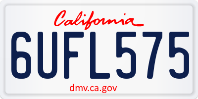 CA license plate 6UFL575