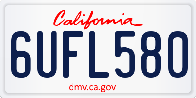 CA license plate 6UFL580