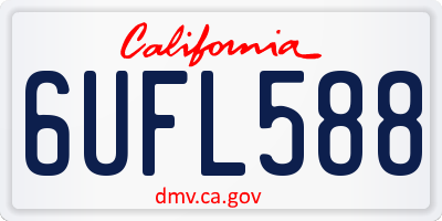 CA license plate 6UFL588