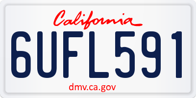 CA license plate 6UFL591