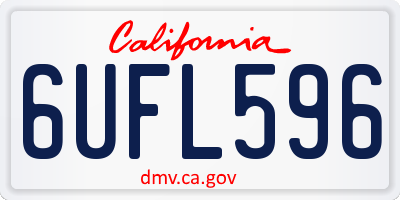 CA license plate 6UFL596