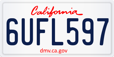 CA license plate 6UFL597