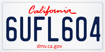 CA license plate 6UFL604