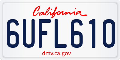 CA license plate 6UFL610