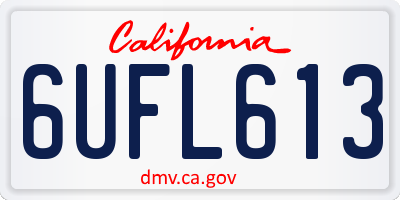 CA license plate 6UFL613
