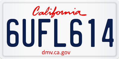 CA license plate 6UFL614