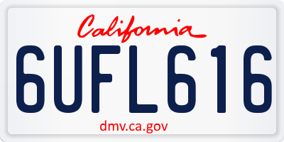CA license plate 6UFL616