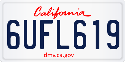 CA license plate 6UFL619