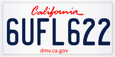 CA license plate 6UFL622