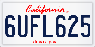 CA license plate 6UFL625