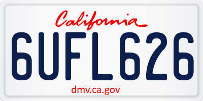 CA license plate 6UFL626
