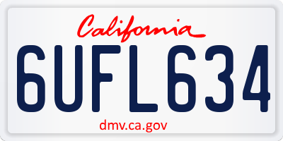 CA license plate 6UFL634