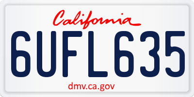 CA license plate 6UFL635