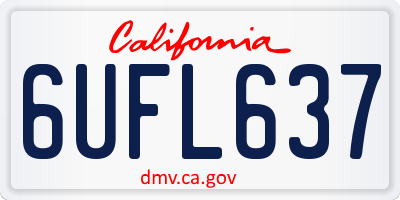 CA license plate 6UFL637