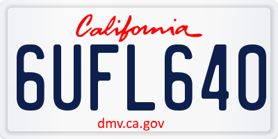 CA license plate 6UFL640