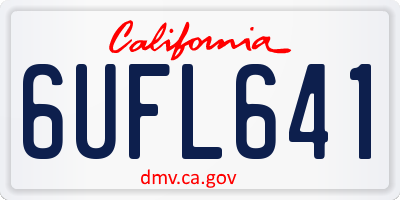 CA license plate 6UFL641