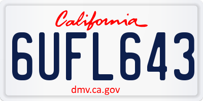 CA license plate 6UFL643