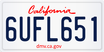 CA license plate 6UFL651