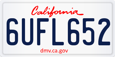 CA license plate 6UFL652