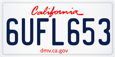 CA license plate 6UFL653