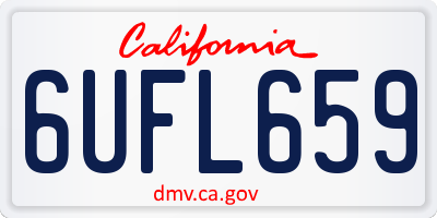 CA license plate 6UFL659
