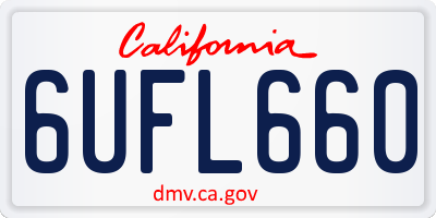 CA license plate 6UFL660