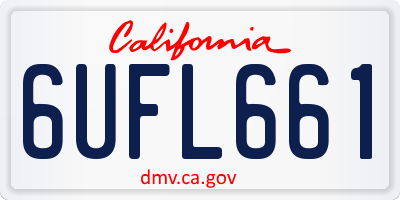 CA license plate 6UFL661