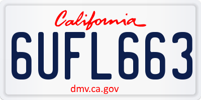 CA license plate 6UFL663