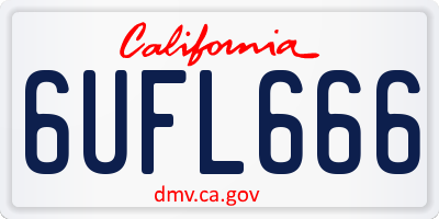 CA license plate 6UFL666