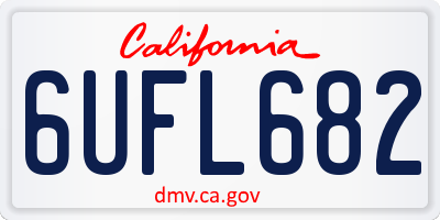 CA license plate 6UFL682