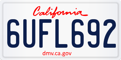 CA license plate 6UFL692