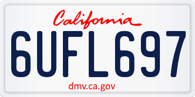 CA license plate 6UFL697