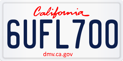 CA license plate 6UFL700