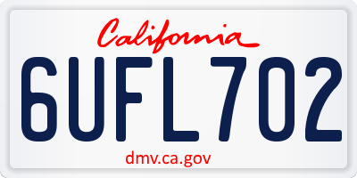CA license plate 6UFL702