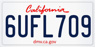 CA license plate 6UFL709