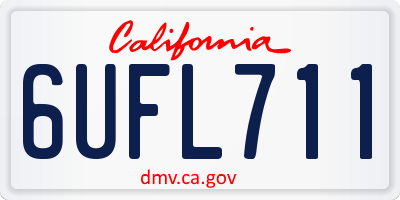 CA license plate 6UFL711