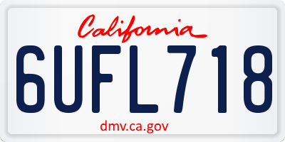 CA license plate 6UFL718