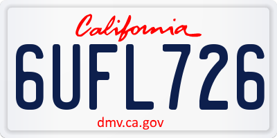 CA license plate 6UFL726